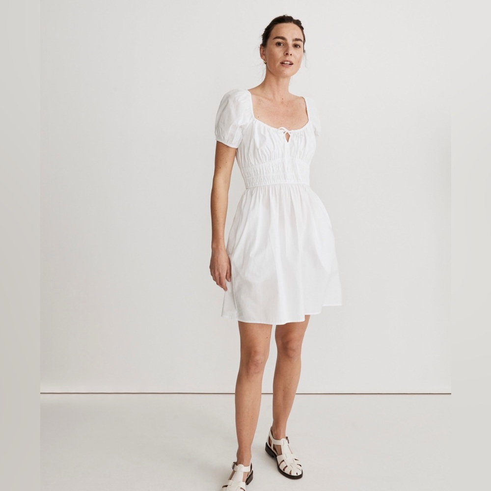 Madewell Poplin Sophia Tie-Front Mini Dress